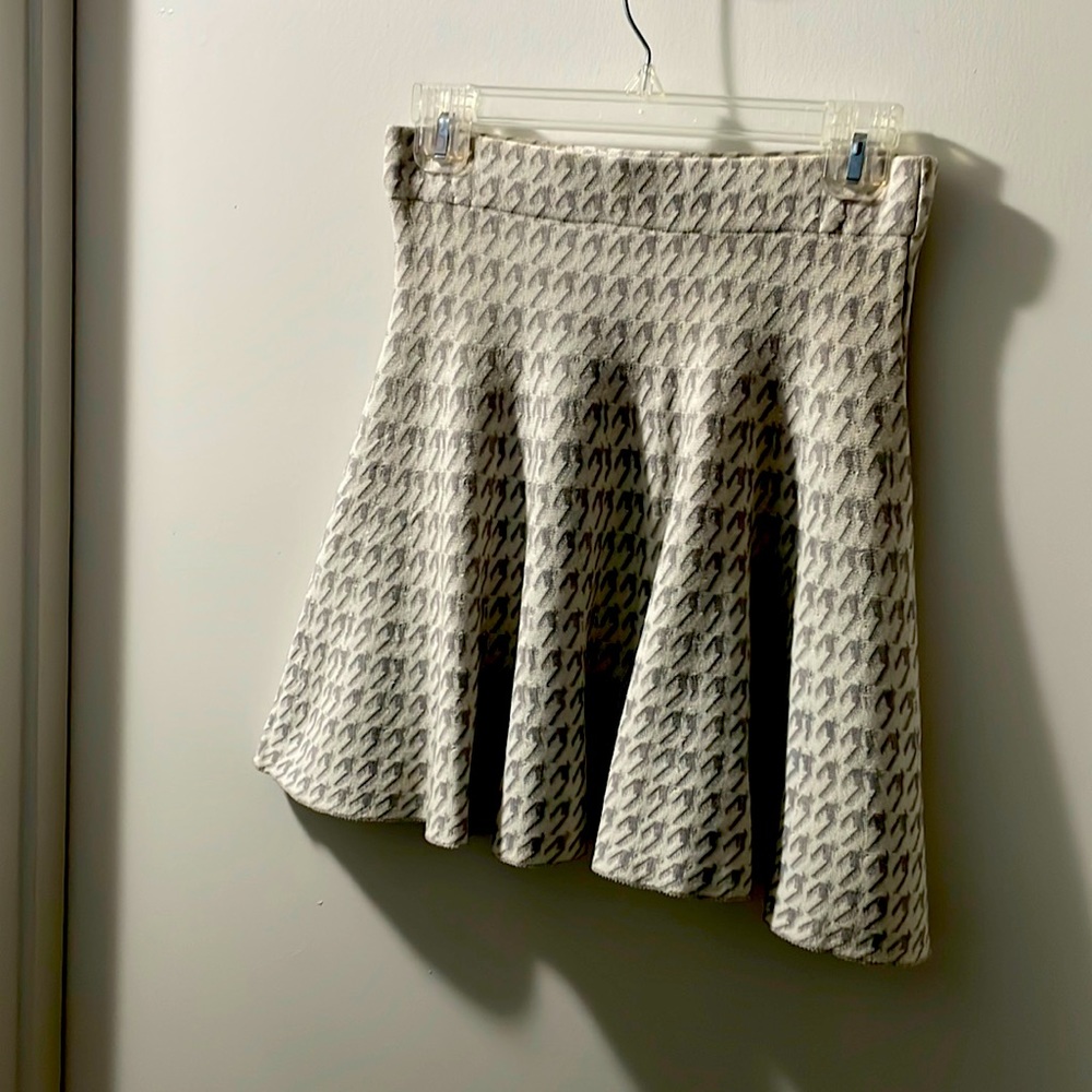 Grey and white peplum skirt